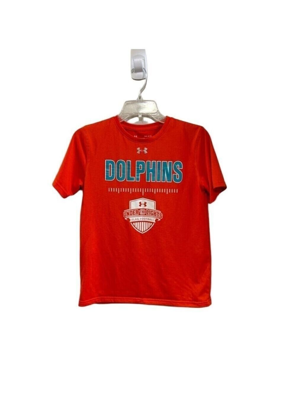 Boys Under Armour Miami Dolphins Heatgear Loose Fit. Size Youth Large
